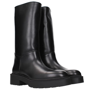 The Row Black Leather Boots
