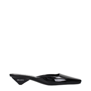 Prada Black Leather Flat Sandals