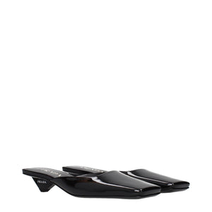 Prada Black Leather Flat Sandals