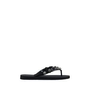 Balenciaga Black Polyurethane Flip-Flop Sandals