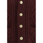 Brunello Cucinelli Bordeaux Cashmere Cardigan
