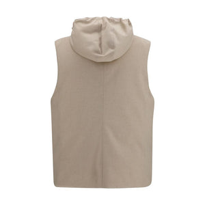 Brunello Cucinelli Beige Wool Oves Aries Sleeveless Jacket