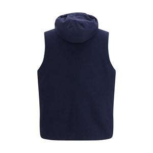 Brunello Cucinelli Blue Wool Oves Aries Sleeveless Jacket