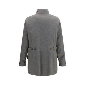 Brunello Cucinelli Gray Cashmere Full-Length Jacket