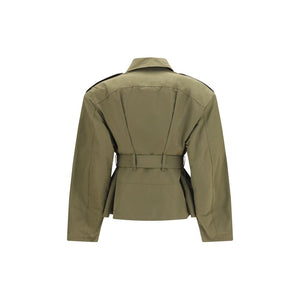 Alexander McQueen Bicolor Cotton Full-Length Jacket