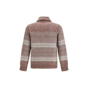 Brunello Cucinelli Bordeaux Alpaca Vicugna Pacos Cardigan