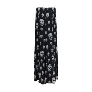 Alexander McQueen Black Silk Long Skirt