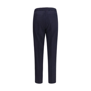 Brunello Cucinelli Blue Wool Oves Aries Casual Pants