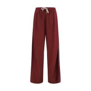 Brunello Cucinelli Bordeaux Cotton Athletic Pants