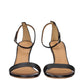 Off-White Black Leather Stiletto Heel Sandals