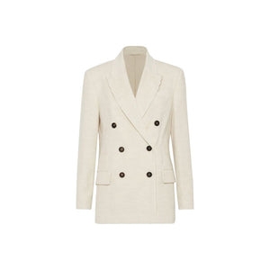 Brunello Cucinelli White Cotton Blazer