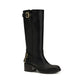 Chloé Black Calf Leather Bos Taurus Flat Boots