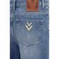 Valentino Garavani Blue Cotton Straight-Leg Jeans