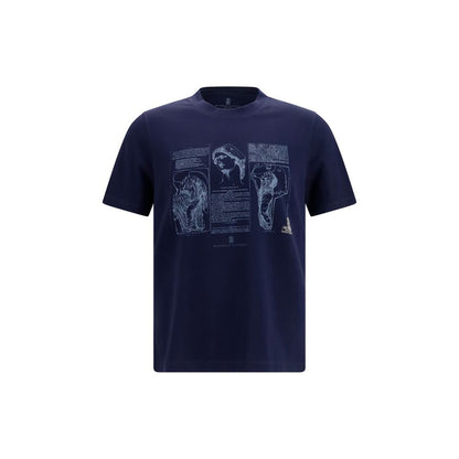Brunello Cucinelli Blue Cotton T-Shirt