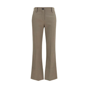 Brunello Cucinelli Brown Cotton Flared Pants