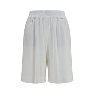 Brunello Cucinelli White Cotton Bermuda Shorts