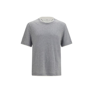 Brunello Cucinelli Gray Cotton T-Shirt