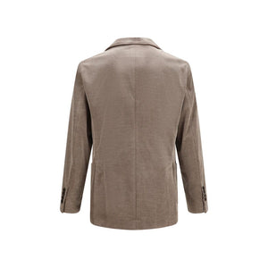 Brunello Cucinelli Gray Cotton Full-Length Jacket