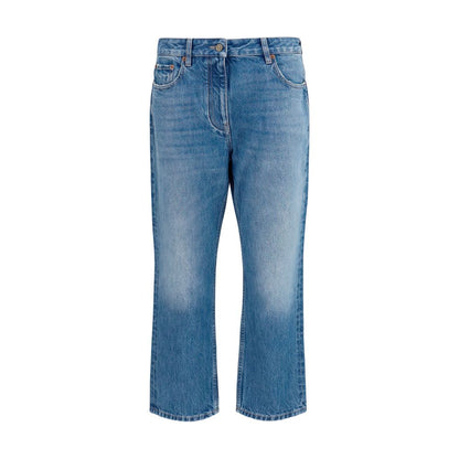 Valentino Garavani Blue Cotton Straight-Leg Jeans