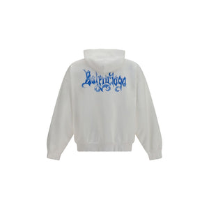 Balenciaga White Cotton Sweatshirt