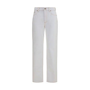 Versace White Cotton High-Waisted Jean