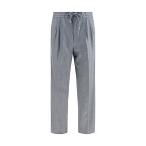 Brunello Cucinelli Gray Wool Oves Aries Casual Pants