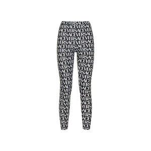 Versace Black Elastane Leggings
