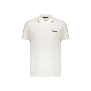 Versace White Cotton Polo Shirt