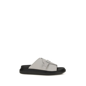 Alexander McQueen Gray Calf Leather Bos Taurus Platform Sandals