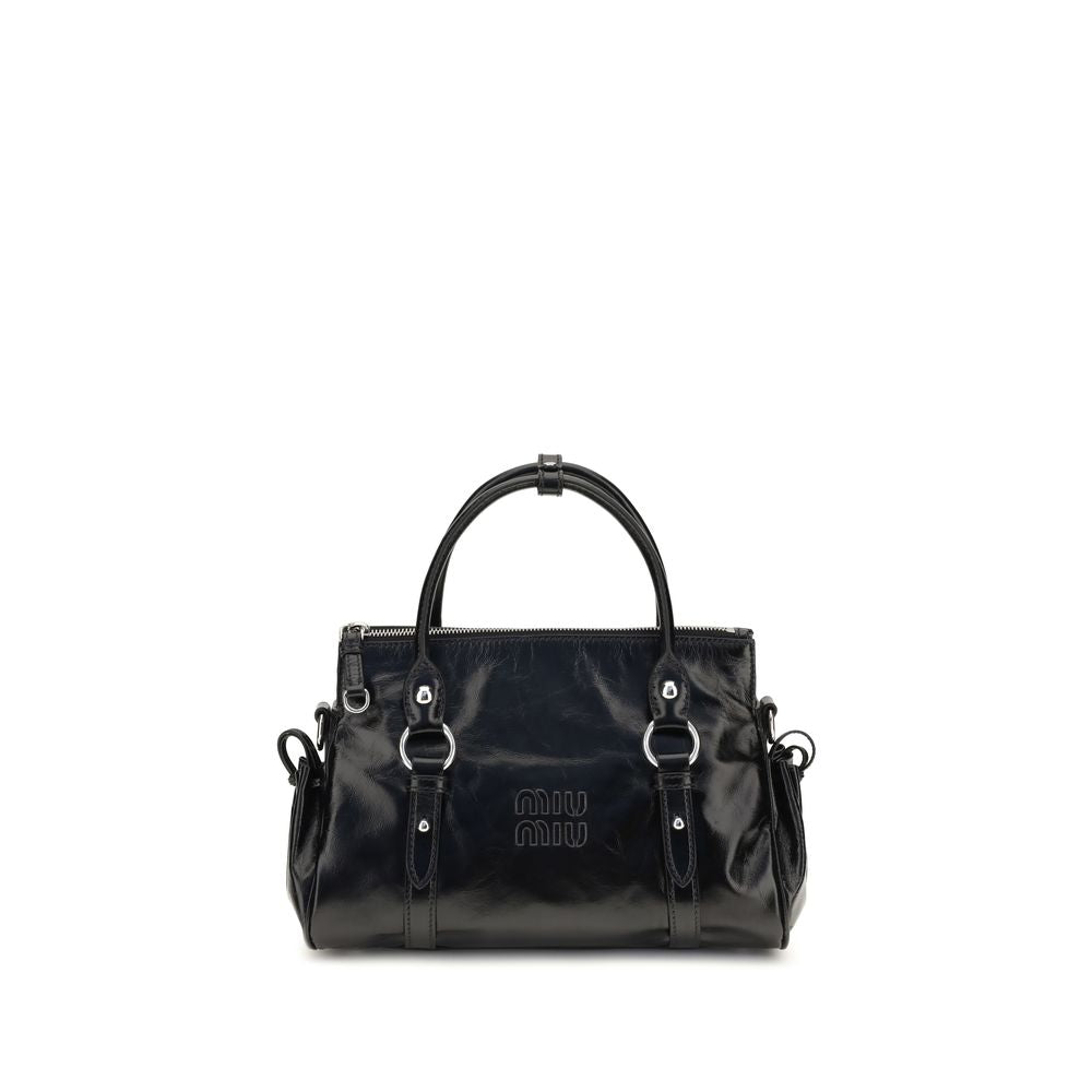 Miu Miu Black Calf Leather Bos Taurus Handbag