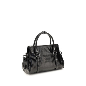 Miu Miu Black Calf Leather Bos Taurus Handbag