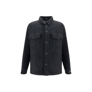 Balmain Black Cotton Full-Length Jacket