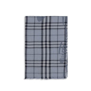 Burberry Blue Wool Oves Aries Foulard