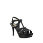 Saint Laurent Black Calf Leather Bos Taurus Platform Sandals