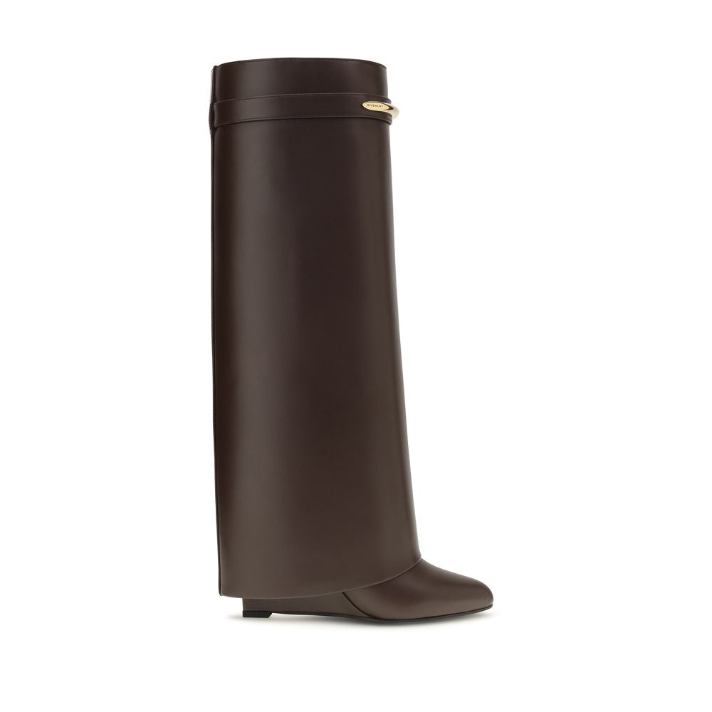 Givenchy Brown Calf Leather Bos Taurus High Heel Boots
