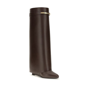 Givenchy Brown Calf Leather Bos Taurus High Heel Boots