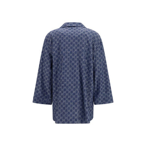 Gucci Blue Cotton Full-Length Jacket