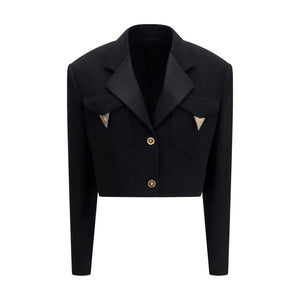 Versace Black Wool Oves Aries Blazer