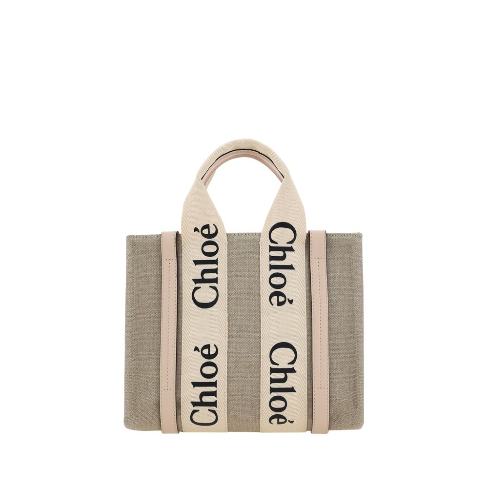 Chloé Brown Linen Handbag