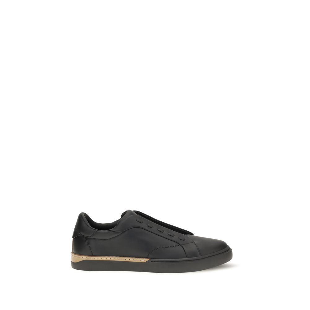 Fendi Black Calf Leather Bos Taurus Sneakers