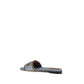 Fendi Blue Cotton Flat Sandals