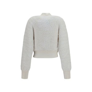 Balmain White Viscose Bomber