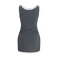 Miu Miu Gray Recycled Polyamide Casual Dress