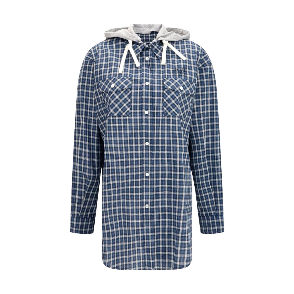 Miu Miu Blue Cotton Pattern Shirt