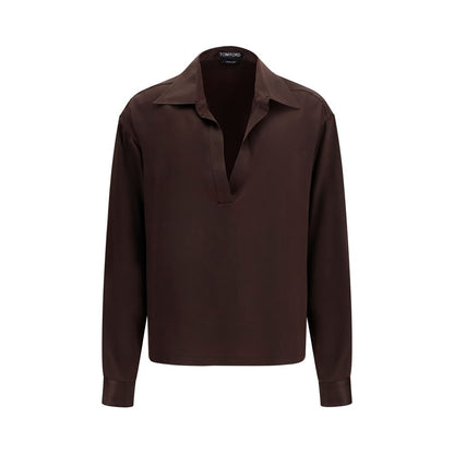 Tom Ford Brown Silk Dress Shirt