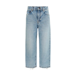 Balenciaga Blue Cotton Cropped Jeans