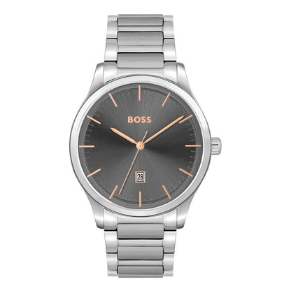 Hugo Boss Gray Stainless Steel Dress Watch