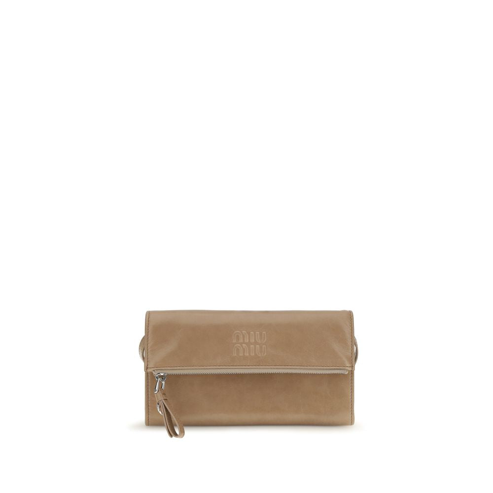 Miu Miu Beige Calf Leather Bos Taurus Wallet