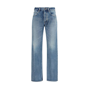 Balenciaga Blue Cotton Straight-Leg Jeans