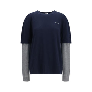Miu Miu Blue Wool Oves Aries Sweatshirt